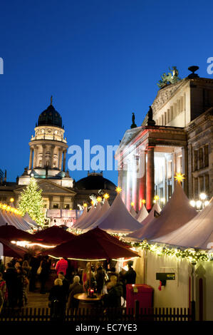 German Christmas market on Gendarmenmarkt square, Berlin Stock Photo