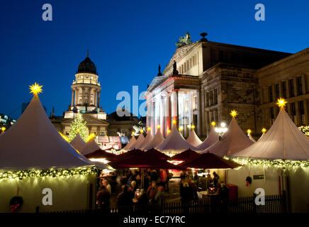 German Christmas market on Gendarmenmarkt square, Berlin Stock Photo