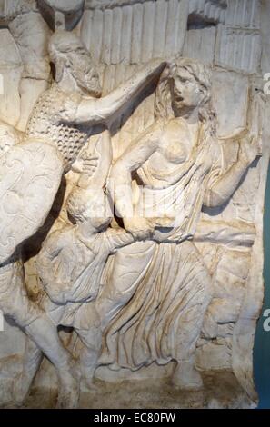detail from the Column of Marcus Aurelius (Barbarian Embassy) circa 180-192 A.D. Stock Photo