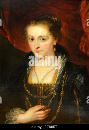 Portrait of a lady by Peter Paul Rubens (1577-1640), a Flemish Baroque painter. Stock Photo