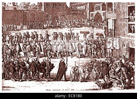 An auto-da-fé, the ritual of public penance, Inquisition punishment ...