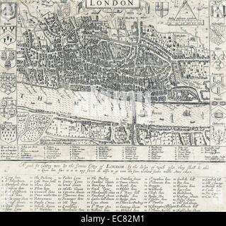 16th Century Map of London by John Norden (1548-1625) English ...