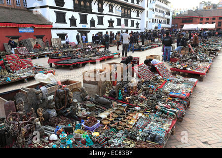 Souvenir stalls and shops, Thamel district, Kathmandu city, Nepal, Asia. Stock Photo