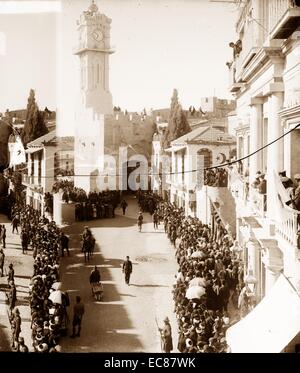 Photograph of the entry of the British General Edmund Allenby (1861-1936) at Jaffa Gate, Jerusalem. Dated 1917 Stock Photo