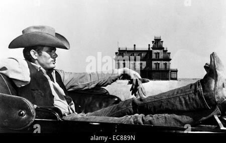 Photograph of James Byron Dean (1931-1955) American actor in the film 'Giant'. Dated 1955 Stock Photo