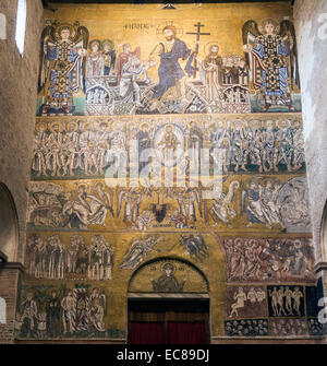 12th century mosaic of the Last Judgement, the Cathedral of Santa Maria Assunta, Torcello, Venice Stock Photo
