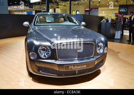 Bentely Mulsanne on display at Qatar Motor Show Second Exhibition on January 25, 2012 in Doha, Qatar. Stock Photo