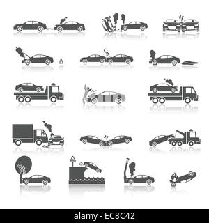Car Crash - black and white Stock Vector Image & Art - Alamy