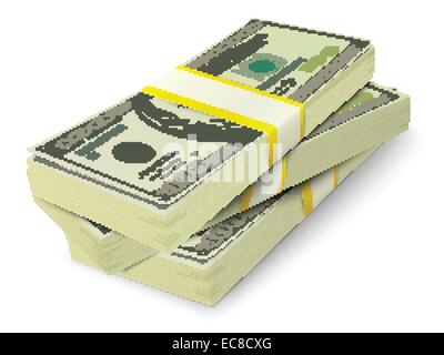 Stack of money Dollar banknotes 3D icon Currency symbol Stock Vector ...