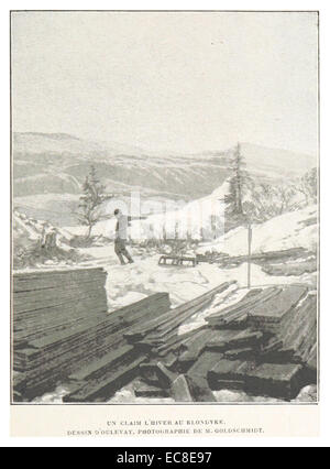 This illustration depicts the Klondike Gold Rush, focusing on the ...