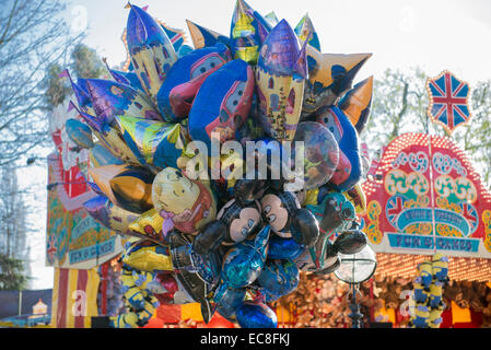 Winter wonderland, Christmas Markets and Bavarian Village in Hyde Park, London, England. December 2014 Stock Photo