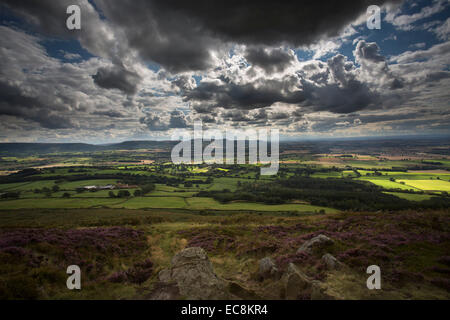 The Cleveland Hills from Kildale Moor North York Moors National Park. Stock Photo