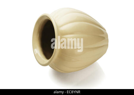 Empty Flower Vase Lying On White Background Stock Photo