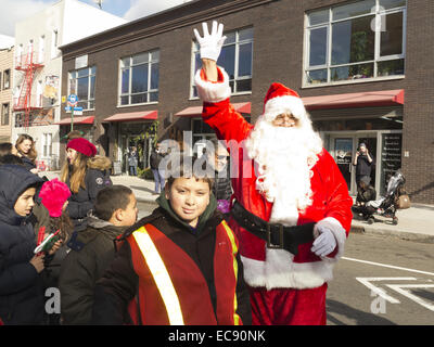 Santa Jingle Bell Parade in the Greenpoint section of Brooklyn, NY, 2013. Stock Photo