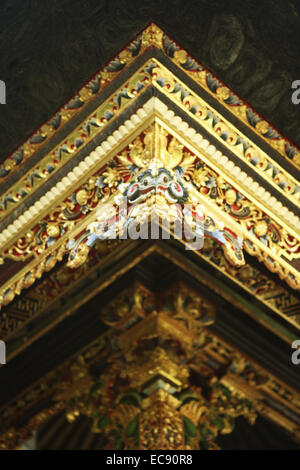 decorative door in Batur temple in Bali Indonesia Stock Photo