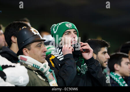 London, UK. 10th Dec, 2014. Champions League Group Stage. Chelsea versus Sporting Lisbon. Sporting Lisbon fans Credit:  Action Plus Sports/Alamy Live News Stock Photo