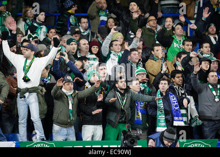 London, UK. 10th Dec, 2014. Champions League Group Stage. Chelsea versus Sporting Lisbon. Sporting Lisbon fans Credit:  Action Plus Sports/Alamy Live News Stock Photo