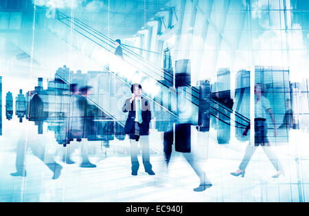 Abstract Image of Business People's Busy Life Stock Photo