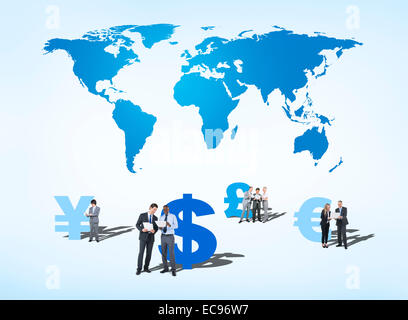 Group of Business People Discussing about Global Finance Stock Photo