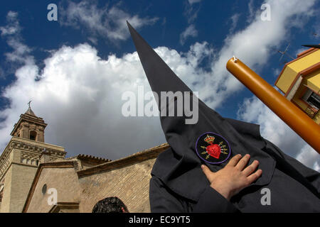 Semana Santa (Holy Week), Fiesta. Celebration in the streets of the old city center of Seville. Andalucia, Southern Spain Stock Photo