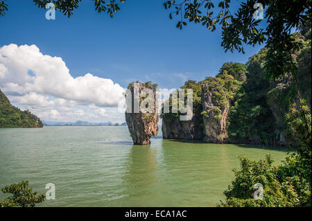 View from Khao Phing Kan (James bond island) of Ko Tapu Stock Photo