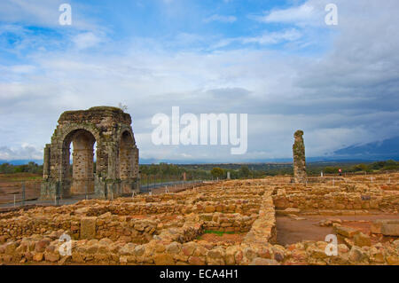 Roman ruins of Cáparra, Guijo de Jarandilla, Cáceres province, Ruta de la Plata, Extremadura, Spain, Europe Stock Photo