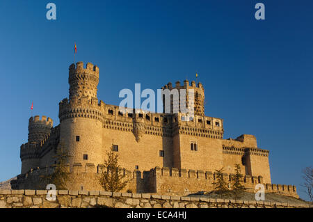 Castle of Manzanares el Real, Madrid, Spain, Europe Stock Photo
