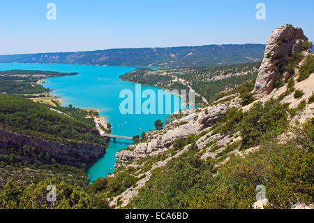 Lac de Sainte-Croix, St Croix Lake, Gorges du Verdon, Provence, Provence-Alpes-Cote-d'Azur, France, Europe Stock Photo