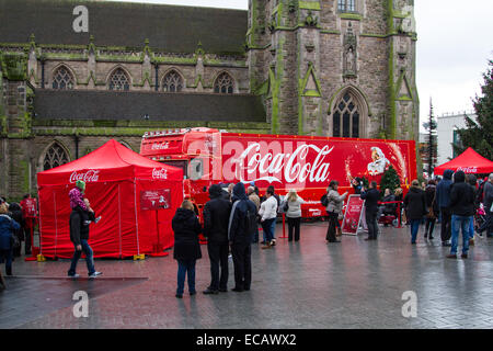 Birmingham, UK. 11th December, 2014. Coca Cola Christmas Truck arrives in Birmingham on its tour of the UK Credit:  steven roe/Alamy Live News Stock Photo