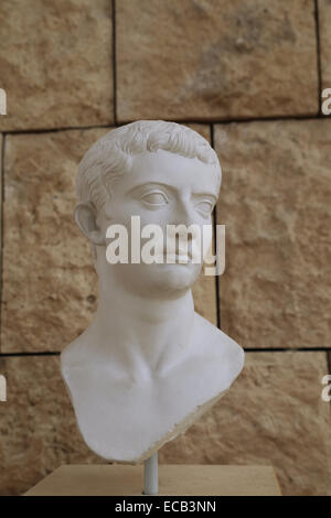 Portrait of Emperor Tiberius (42 BC-37 AD). Copy. Age of Augustus (27 BC-14 BC). Museum of the Ara Pacis, Rome, Italy. Stock Photo