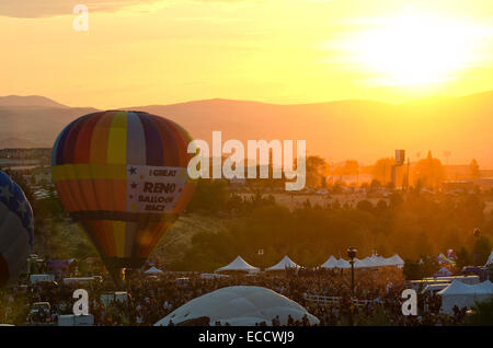 Dawn patrol at the Great Reno Balloon Races in Reno, Nevada. Stock Photo