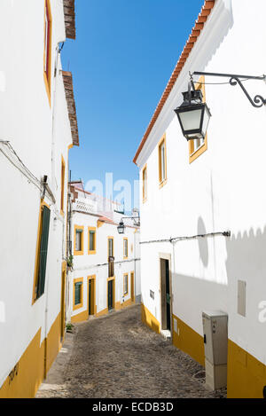 Street in Evora, Portugal. Since 1996, Evora is declared World Heritage by UNESCO Stock Photo