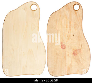New and used chopping boards isolated on white Stock Photo