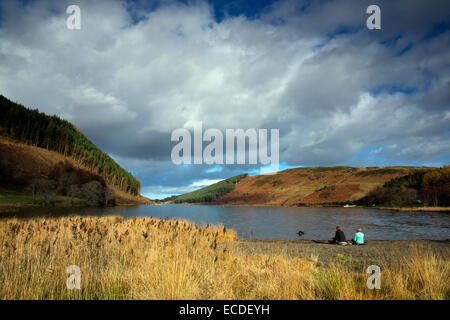 Llyn Geirionydd lake in autumn near Trefriw Snowdonia National Park Gwynedd North Wales UK Stock Photo