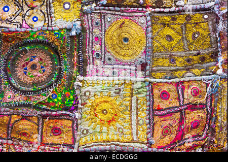 Part of a patchwork indian cloth Stock Photo