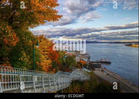 A  view of the port taken from la promenade des Gouverneurs with its fall colors Stock Photo