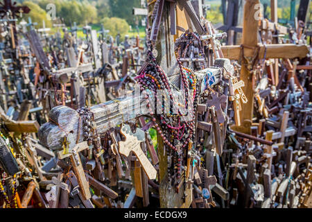 Closeup, Hill of Crosses, Siauliai, Lithuania Stock Photo