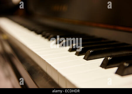 dusty piano keyboard Stock Photo