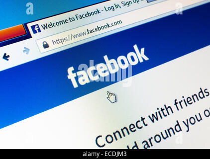 GDANSK, POLAND - 1 JUNE 2014. Facebook.com homepage on the screen. Editorial use only Stock Photo