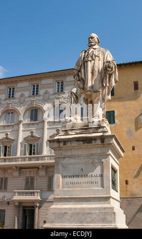 Statue of Guiseppe Garibaldi by Urbano Lucchesi on Piazza del Giglio in Lucca, Tuscany, Italy. Stock Photo