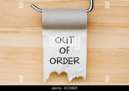 Toilet paper on wooden background Stock Photo