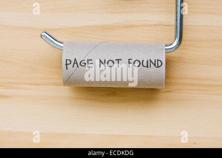 Page not found. Toilet paper as web message Stock Photo