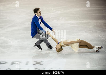 Barcelona, Catalonia, Spain. 11th Dec, 2014. JULIANNE SEGUIN/CHARLIE BILODEAU (CAN) perform in the PAIR JUNIOR - Short program during the ISU Grand Prix of Figure Skating Final in Barcelona - The ISU Grand Prix of Figure Skating Final, to be held jointly with the ISU Junior Grand Prix Final, is the crowning event of the Grand Prix Series circuit taking place in Barcelona. Credit:  Matthias Oesterle/ZUMA Wire/ZUMAPRESS.com/Alamy Live News Stock Photo