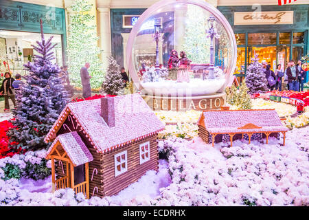 Winter season in Bellagio Hotel Conservatory & Botanical Gardens in Las Vegas. Stock Photo