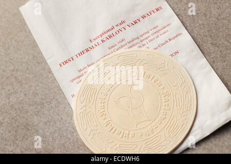 Thermal spring wafer, a traditional spa snack since 1640 in Karlovy Vary (Karlsbad), Czech Republic Stock Photo