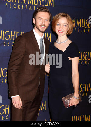 New York, New York, USA. 11th Dec, 2014. Actor DAN STEVENS and SUSIE HARIET attend the New York premiere of 'Night at the Museum: Secret of The Tomb' held at the Ziegfeld Theater. Credit:  Nancy Kaszerman/ZUMAPRESS.com/Alamy Live News Stock Photo