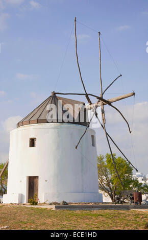 View of traditional windmill, Vejer de la Frontera, Andalusia, Spain Stock Photo
