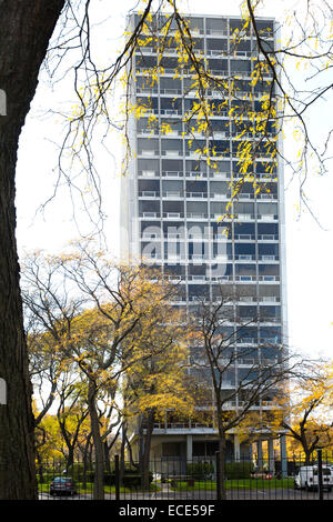 Mies van der Rohe Townhouses in Detroit, Michigan, USA. Oct. 22, 2014. Stock Photo