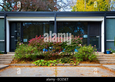 Mies van der Rohe Townhouses in Detroit, Michigan, USA. Oct. 22, 2014. Stock Photo