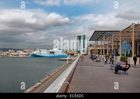 Marseilles La Joliette Quay or Waterfront Marseille France French Stock Photo